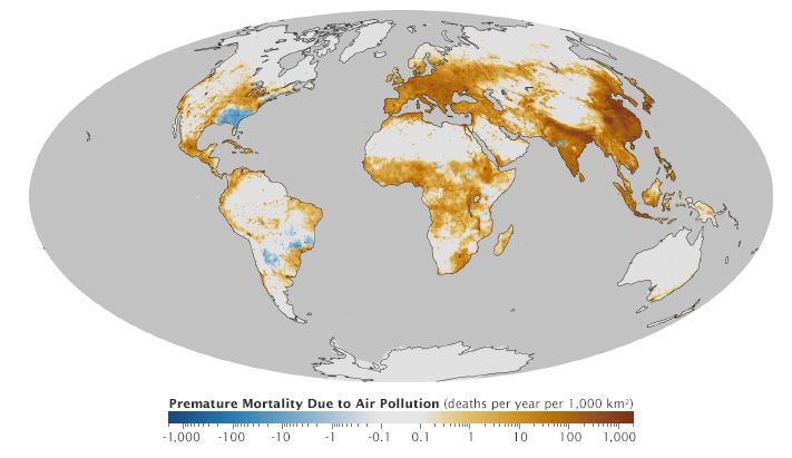 Air Pollution Global Map of Deaths
