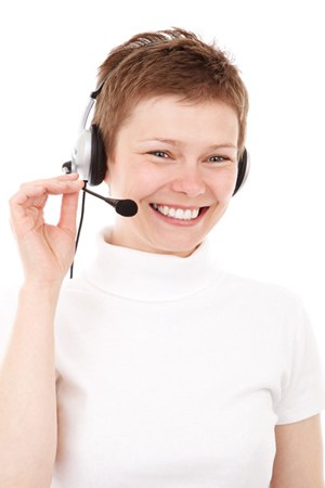 Customer Service Women on Phone with Headset