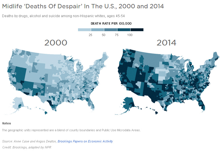 Deaths of Despair U.S. Map