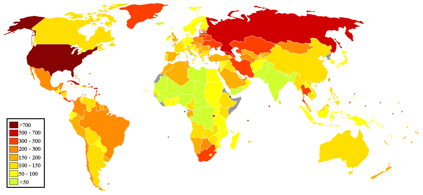 Prisoner Populations around the World