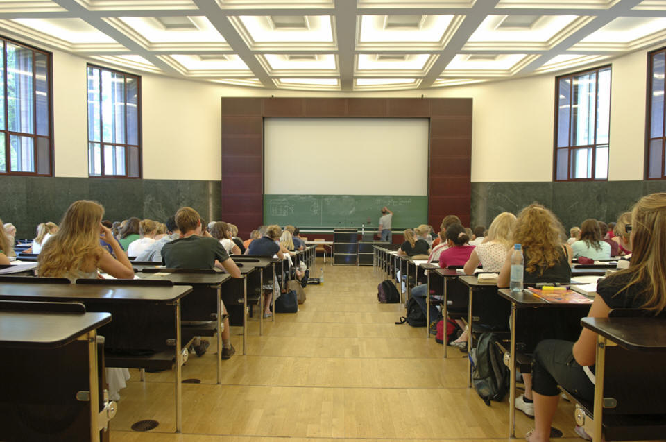Large Classroom with Students
