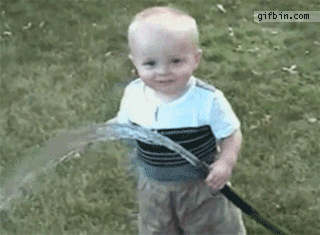 Baby with Hose