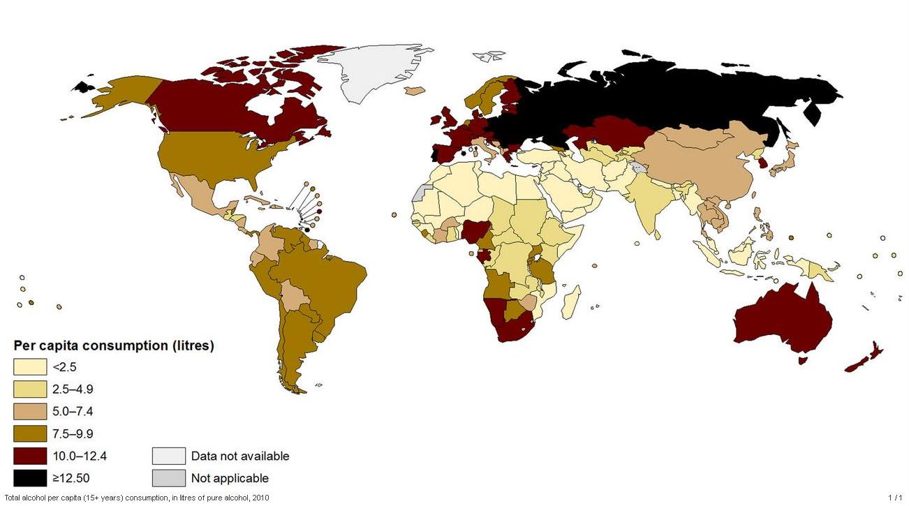 Alcohol Consumption by country